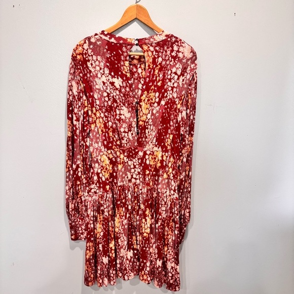 Free People Heartbeats Mini Dress In Red Women’s Size Large NEW - Picture 11 of 14